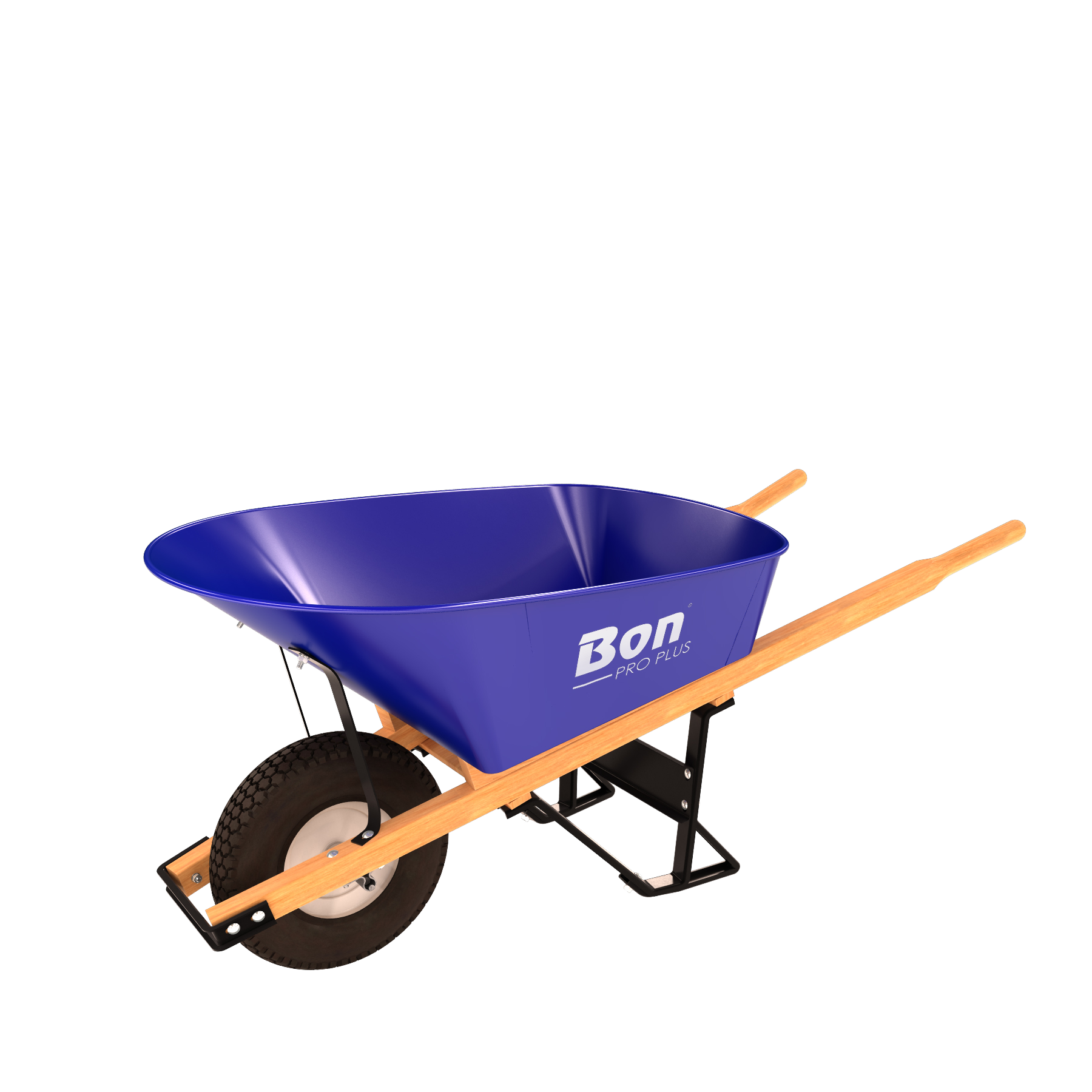 STEEL TRAY WHEEL BARROW - 6 CU FT TRAY - WIDE TIRE WOOD HANDLE