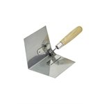 INSIDE CORNER TROWEL - SS 4" x 5" to 4 1/2"- WOOD HANDLE