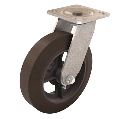 CASTER - 8" SOLID RUBBER SWIVEL