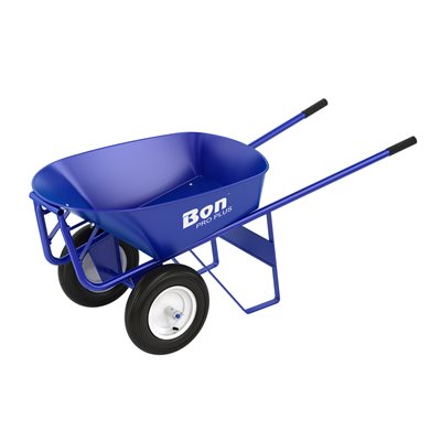 ROOFER'S BARROW - 6 CU FT STEEL TRAY - DOUBLE WHEEL RIBBED 