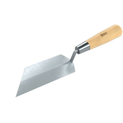 45° ANGLE MARGIN TROWEL - RIGHT WITH WOOD HANDLE