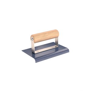 BLUE STEEL EDGER - 6" x 4" - 3/8" RADIUS 1/2" DEPTH WOOD HANDLE