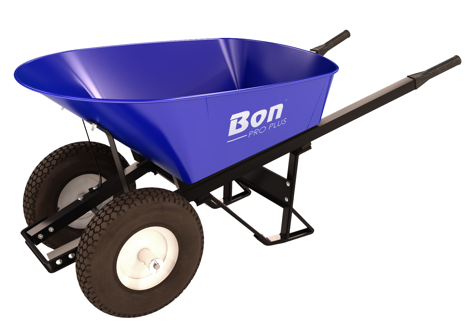 STEEL TRAY WHEEL BARROW - 6 CU FT TRAY - DOUBLE WIDE TIRE STEEL HANDLE