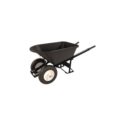 POLY TRAY BARROW - 5 3/4 CU FT - DOUBLE FLAT FREE TIRE STEEL HANDLE