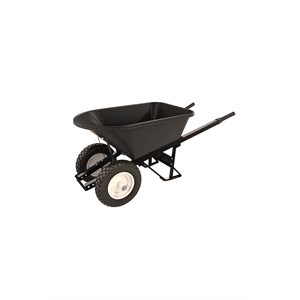 POLY TRAY BARROW - 5 3/4 CU FT - DOUBLE FLAT FREE TIRE STEEL HANDLE