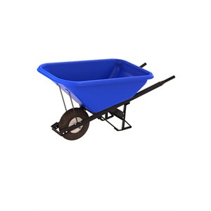 POLY TRAY BARROW - 8 CU FT TRAY - SINGLE KNOBBY TIRE STEEL HANDLE