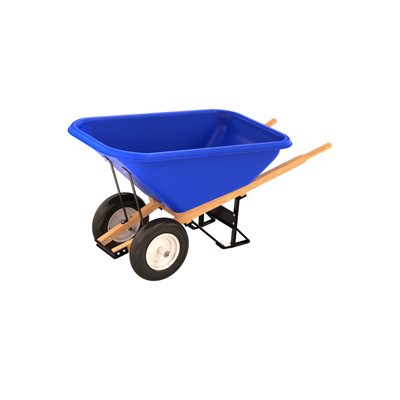 POLY TRAY BARROW - 8 CU FT TRAY - DOUBLE RIBBED TIRE WOOD HANDLE