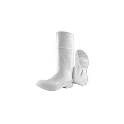 WHITE SOLED PVC BOOTS - SIZE 8
