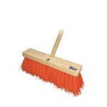 STREET BROOM - 5" HI-VIS ORANGE POLY - 24" - WOOD HANDLE