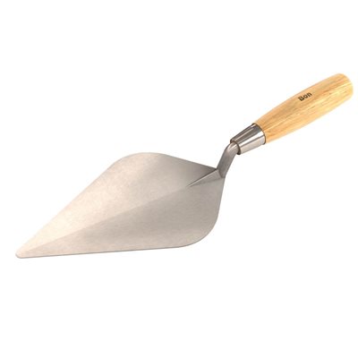 WIDE LONDON TROWEL - 10" WITH WOOD HANDLE