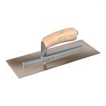 GOLDEN STAINLESS STEEL FINISHING TROWEL - SQUARE END - 11.5 X 4.5 - CAMEL BACK WOOD HANDLE