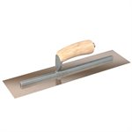 GOLDEN STAINLESS STEEL FINISHING TROWEL - SQUARE END - 16 X 4.5 - CAMEL BACK WOOD HANDLE