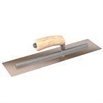 GOLDEN STAINLESS STEEL FINISHING TROWEL - SQUARE END - 16 X 5 - CAMEL BACK WOOD HANDLE