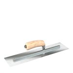 RAZOR STAINLESS STEEL FINISHING TROWEL - SQUARE END - 18 X 5 - CAMEL BACK WOOD HANDLE