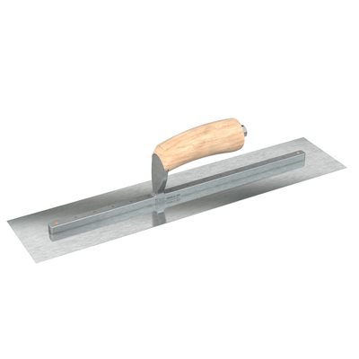 RAZOR STAINLESS STEEL FINISHING TROWEL - SQUARE END - 18 X 4.5 - CAMEL BACK WOOD HANDLE