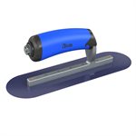 BLUE STEEL FINISHING TROWEL - ROUND END - 10.5 X 3 - COMFORT WAVE HANDLE 