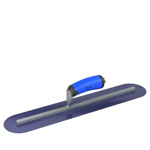 BLUE STEEL FINISHING TROWEL - ROUND END - 20 X 4 - COMFORT WAVE HANDLE 