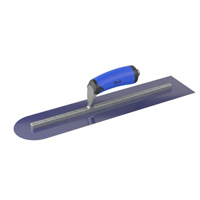 BLUE STEEL FINISHING TROWEL SQUARE END/ROUND END - 18 X 4 - COMFORT WAVE HANDLE 