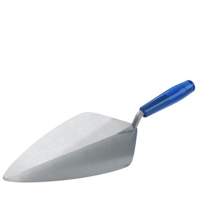 WIDE LONDON FORGED STEEL BRICK TROWEL - 12" WITH PLASTIC HANDLE