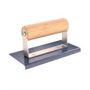 BLUE STEEL EDGER - 6" x 3" - 1/8" RADIUS 3/8" DEPTH WOOD HANDLE