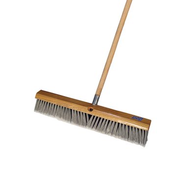 HEAVY DUTY SILVER TIP FLAGGED BROOM - 18" WITH 5' WOOD HANDLE