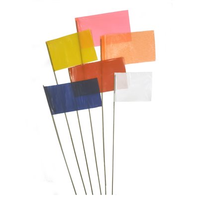 MARKING FLAGS 2 1/2" X 4 1/4" X 21" FLUORESCENT PINK(1000/PKG)