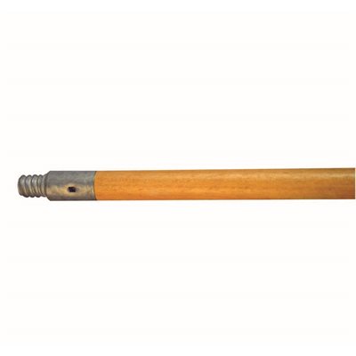 THREADED WOOD HANDLE - 4' WITH METAL END